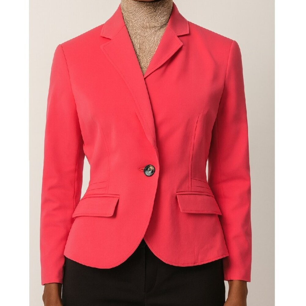One Button Jacket Merino BlazerTextured Womens Size 6